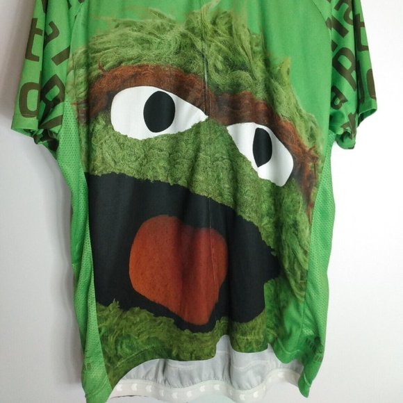 Oscar The Grouch Cycling Jersey Mens 3XL Brainstorm Gear Sesame Street Pockets - Picture 4 of 9